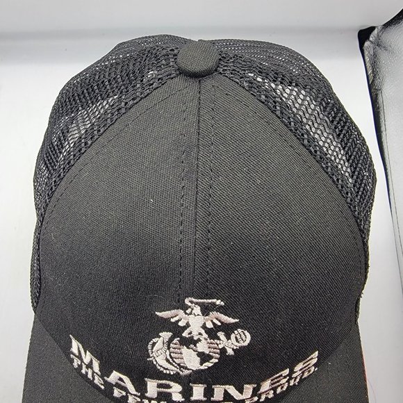 Marines Baseball Hat Black One Size All Snapback The Few Proud - Picture 6 of 8